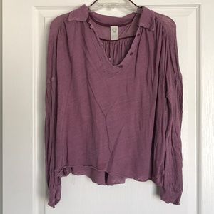 Free People purple collared blouse